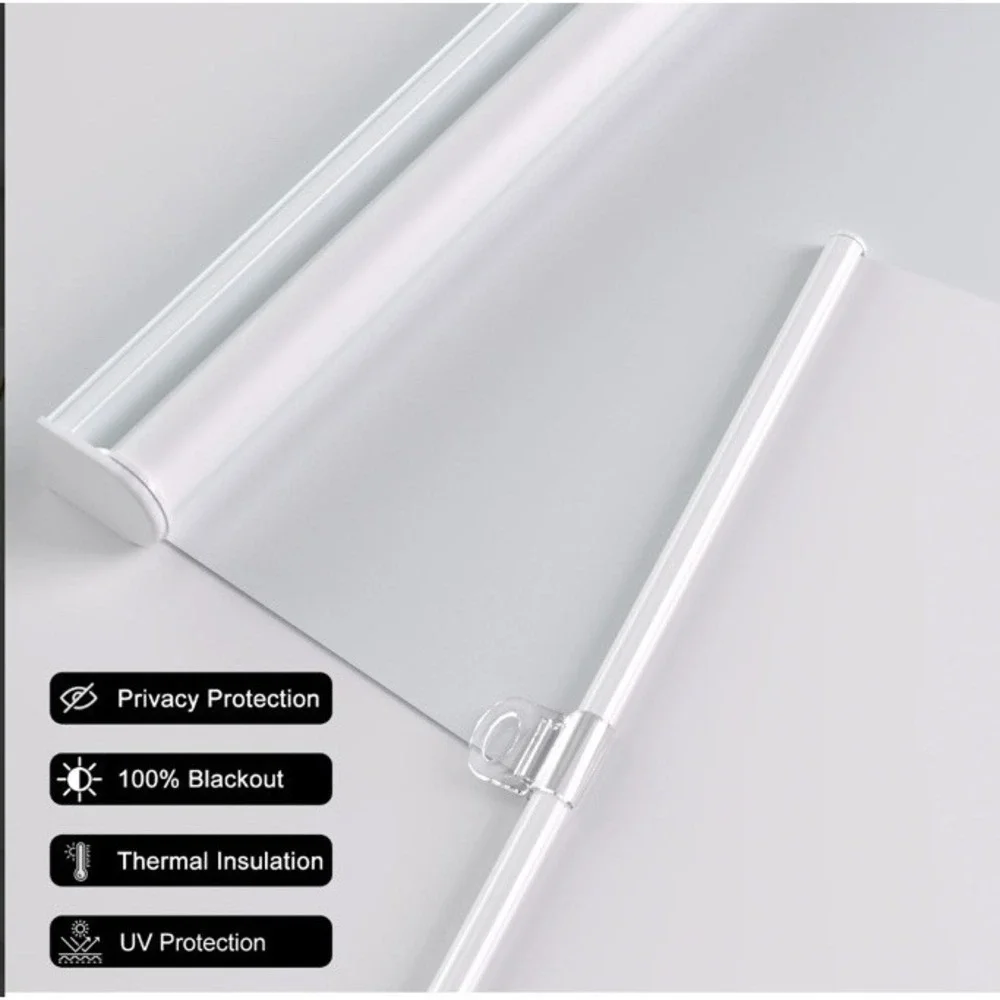 MYshade Blackout Cordless Roller Shade Room Darkening Window Blind White 34x72
